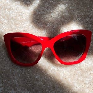 Zara red oversized sunglasses